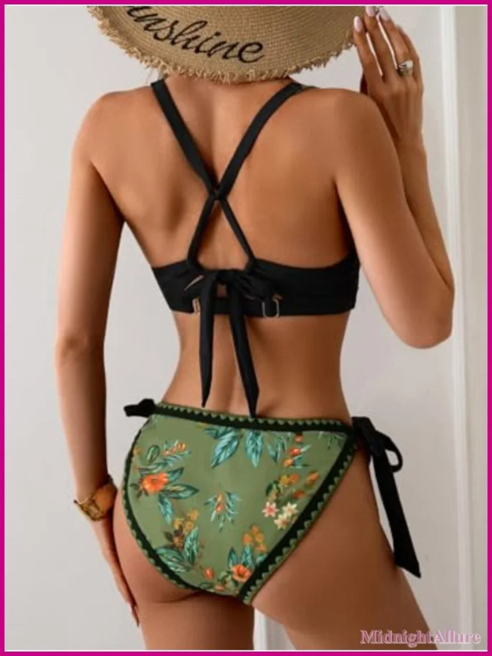 Shell Stitched Low Rise Two Piece Bikini Set Swimwear